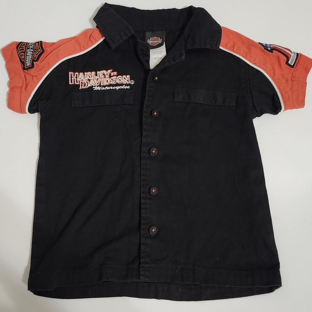 Super cute toddler harley button down